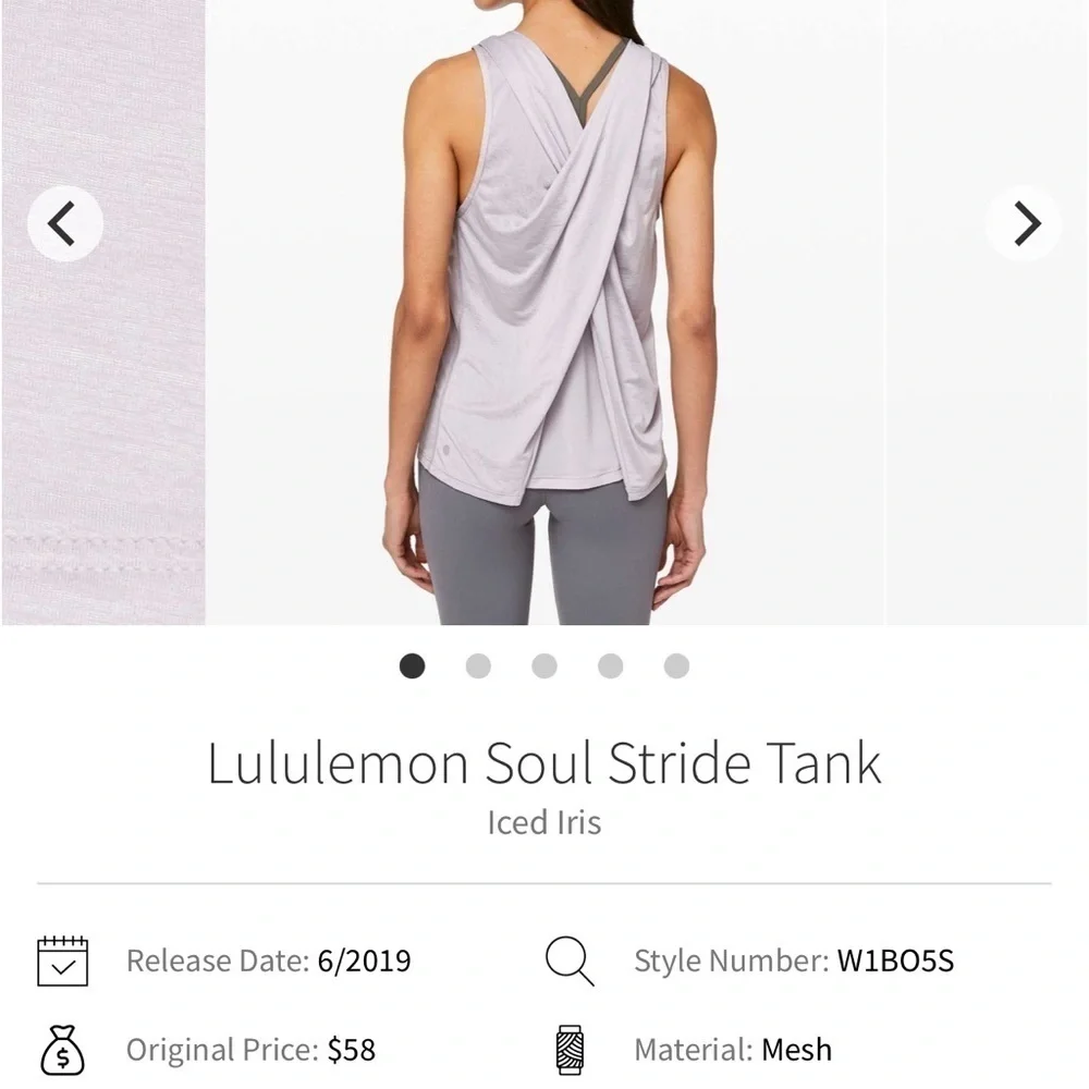 Lululemon White Soul Stride Tank Size 6